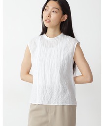 human woman | 先染めシャーリングストライプノースリーブブラウス(シャツ/ブラウス)