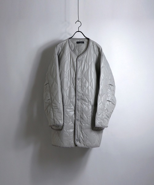 Confirm（コンファーム）の「ビッグシルエット ノーカラー キルティングジャケット 【Confirm】（ノーカラージャケット・メンズ・ブラック/ブラウン/グレー/カーキ・M/L）」の2枚目の写真