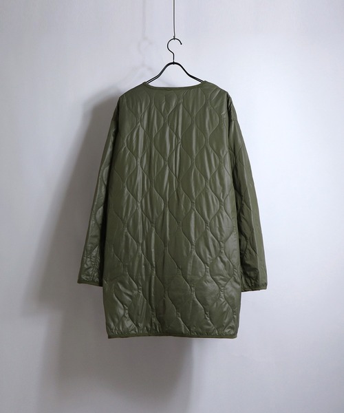 Confirm（コンファーム）の「ビッグシルエット ノーカラー キルティングジャケット 【Confirm】（ノーカラージャケット・メンズ・ブラック/ブラウン/グレー/カーキ・M/L）」の8枚目の写真
