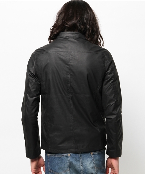 WEGO（ウィゴー）の「WEGO/フェイクレザーシングルライダースジャケット（ライダースジャケット・メンズ・ブラック/ベージュ・MEDIUM/LARGE）」の11枚目の写真