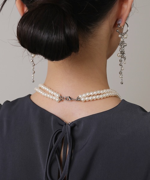 Kana（カナ）の「パール ロンデルビジュー 2連 ネックレス パーティー 結婚式 お呼ばれ オケージョン（ネックレス・レディース・ホワイト・フリー）」の9枚目の写真