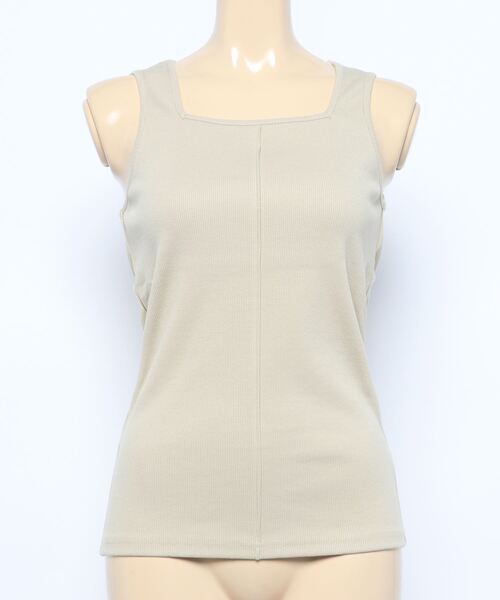 Lugnoncure(ルノンキュール)の「スクエアネックタンクトップ(タンクトップ・レディース・ブラウン/ブラック/ベージュ・フリ-)」の1枚目の写真