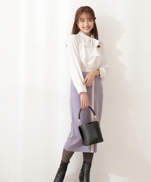 PROPORTION BODY DRESSING(プロポーションボディドレッシング)の「クラシカルニットSET UP / 1211240907(ワンピース・レディース・ブルー/ブラック・SMALL/MEDIUM)」の3枚目の写真