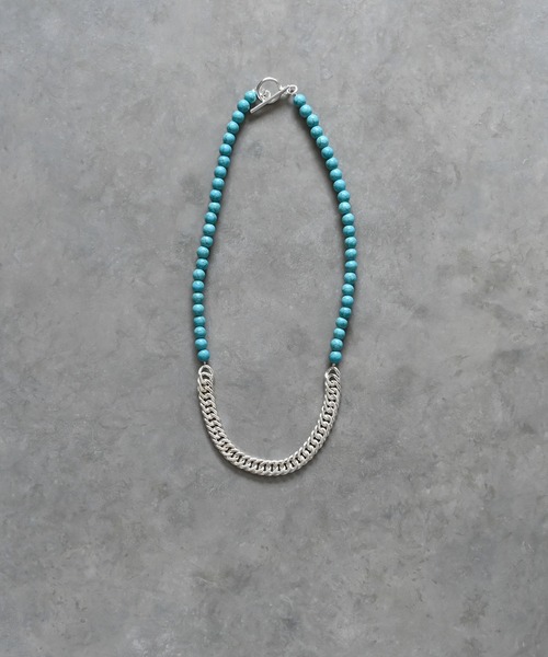 Editors Draw（エディターズドロー）の「マーブルストーン×チェーン ネックレス Ria. Jaysmee/リアジェイズミー（ネックレス・メンズ・ホワイト/ターコイズブルー・ONE SIZE）」の4枚目の写真