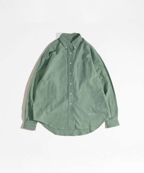 MUHET（ミュエータ）の「レギュラーカラービッグシャツ（シャツ/ブラウス・レディース・ベージュ/オフホワイト/サックスブルー/グリーン・SMALL/MEDIUM/LARGE）」の4枚目の写真