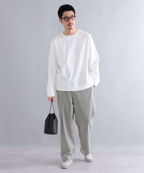SHIPS（シップス）の「SHIPS: レザー 巾着バッグ（エコバッグ/サブバッグ・メンズ・ブラック/ダークグレー・ONE SIZE）」の5枚目の写真