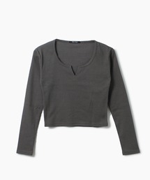 one way | 【oneway Jeans】長袖キーネックテレコTOPS(Tシャツ/カットソー)