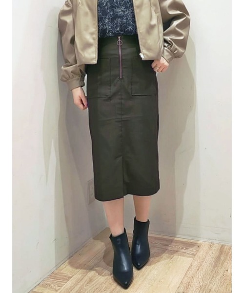 Te chichi（テチチ）の「フロントファスナータイトスカート（スカート・レディース・ブラック/ベージュ/カーキ・SMALL/MEDIUM）」の3枚目の写真