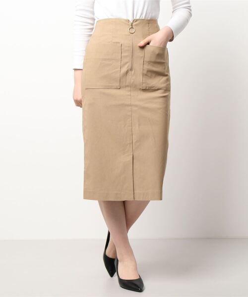 Te chichi（テチチ）の「フロントファスナータイトスカート（スカート・レディース・ブラック/ベージュ/カーキ・SMALL/MEDIUM）」の4枚目の写真