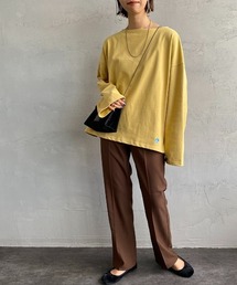 [ORCIVAL/オーシバル] ワイドシルエット ボートネックバスクTシャツ
