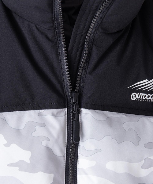 OUTDOOR PRODUCTS APPAREL(アウトドアプロダクツアパレル)の「撥水防風ストレッチ耐水圧10000mmスタンド中綿 ジャケット ワンポイントブランドロゴ(ブルゾン・メンズ・ホワイト/ブラック/アーミー/アイボリー/ネイビー・MEDIUM/LARGE/X-LARGE/XX-LARGE/XXX-LARGE)」の12枚目の写真