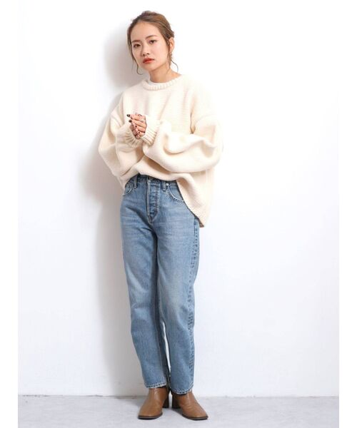 Ungrid（アングリッド）の「【Ungrid×kurumi.m】スリットデザインストレートデニム（デニムパンツ・レディース・ブルー・24inch/25inch/26inch）」の6枚目の写真