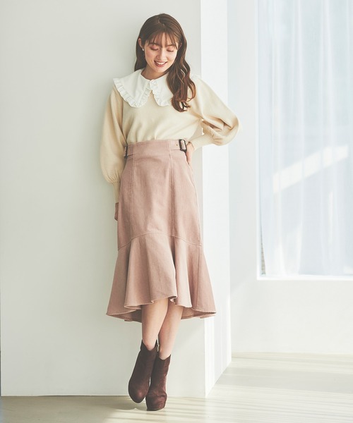 31 Sons de mode（トランテアン　ソン　ドゥ　モード）の「コーデュロイマーメイドスカート（スカート・レディース・ピンク/オレンジ/グリーン・38/36）」の18枚目の写真