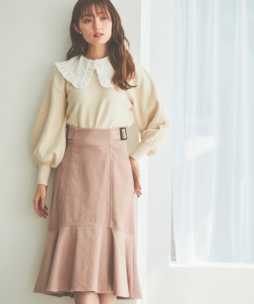 31 Sons de mode（トランテアン　ソン　ドゥ　モード）の「コーデュロイマーメイドスカート（スカート・レディース・ピンク/オレンジ/グリーン・38/36）」の22枚目の写真