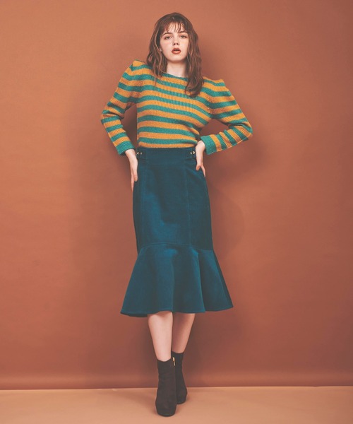 31 Sons de mode（トランテアン　ソン　ドゥ　モード）の「コーデュロイマーメイドスカート（スカート・レディース・ピンク/オレンジ/グリーン・38/36）」の12枚目の写真