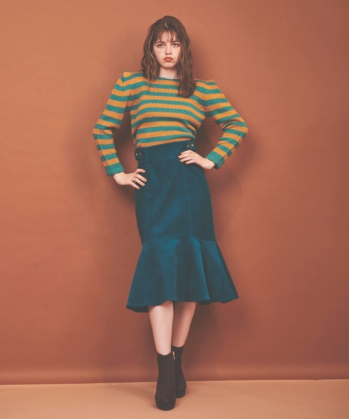 31 Sons de mode（トランテアン　ソン　ドゥ　モード）の「コーデュロイマーメイドスカート（スカート・レディース・ピンク/オレンジ/グリーン・38/36）」の13枚目の写真