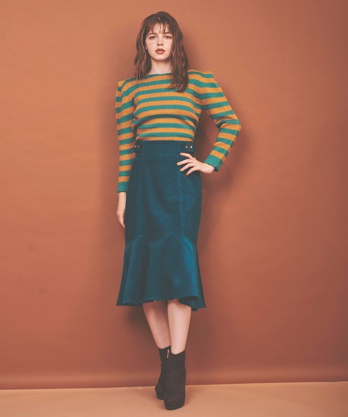 31 Sons de mode（トランテアン　ソン　ドゥ　モード）の「コーデュロイマーメイドスカート（スカート・レディース・ピンク/オレンジ/グリーン・38/36）」の11枚目の写真