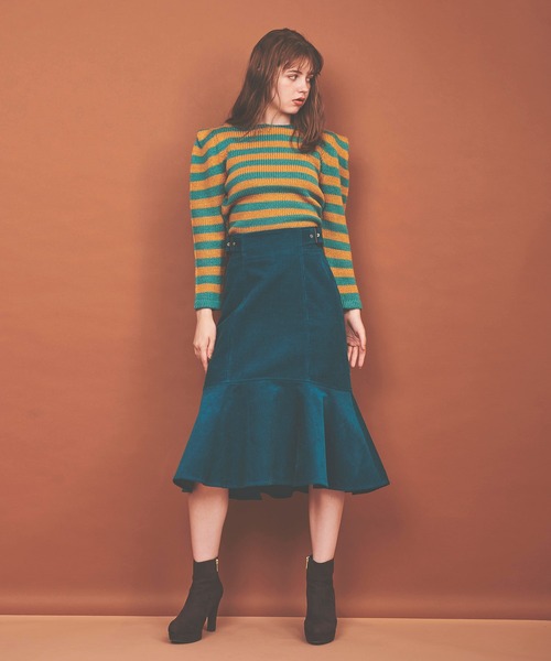 31 Sons de mode（トランテアン　ソン　ドゥ　モード）の「コーデュロイマーメイドスカート（スカート・レディース・ピンク/オレンジ/グリーン・38/36）」の14枚目の写真