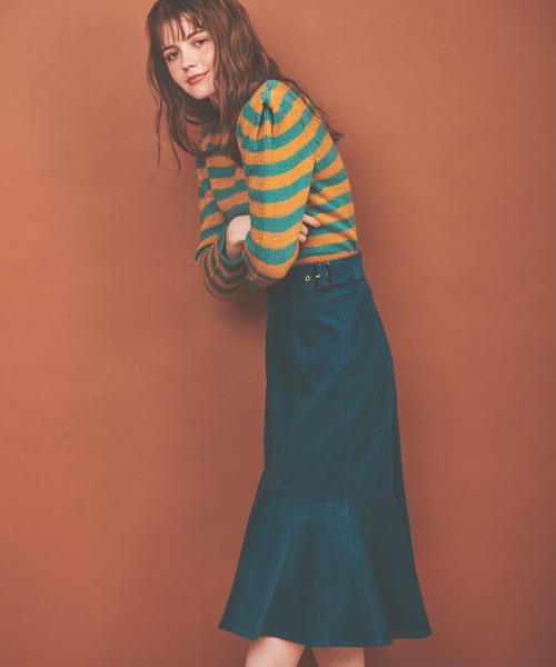 31 Sons de mode（トランテアン　ソン　ドゥ　モード）の「コーデュロイマーメイドスカート（スカート・レディース・ピンク/オレンジ/グリーン・38/36）」の15枚目の写真