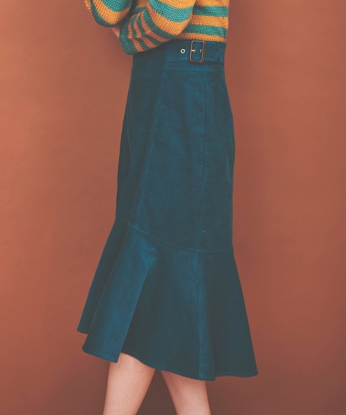 31 Sons de mode（トランテアン　ソン　ドゥ　モード）の「コーデュロイマーメイドスカート（スカート・レディース・ピンク/オレンジ/グリーン・38/36）」の16枚目の写真