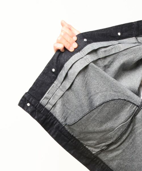 Beno（ビーノ）の「デニム ワイドシルエット JKT（デニムジャケット・メンズ・ブラック/インディゴブルー/ライトインディゴブルー/ワンウォッシュ/キナリ・M/L/XL）」の9枚目の写真