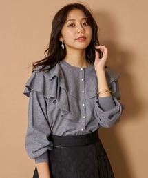 JUSGLITTY - 新品タグ付　JUSGLITTY 裾フリルキャミ付ニット 新品タグ付 JUSGLITTY 裾フリルキャミソール付ニット