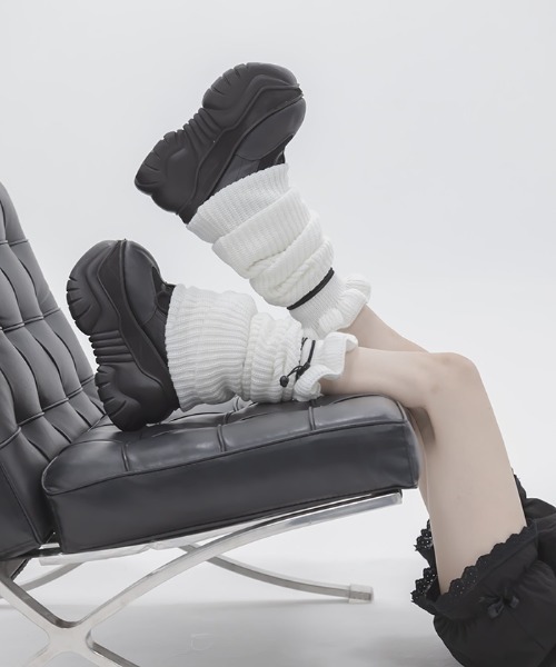 FickleBebe（フィクルベベ）の「ボリュームレッグウォーマー（レッグウォーマー・レディース・ホワイト/ブラック・FREE）」の7枚目の写真