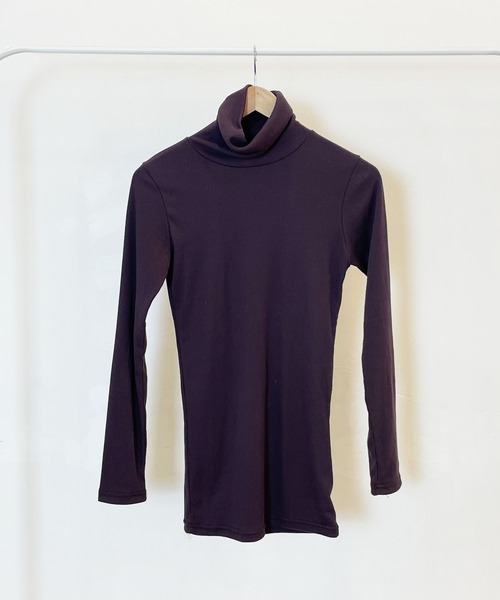 CEMONEMO(セモネモ)の「タートルネック リブカットソー(Tシャツ/カットソー・レディース・ブラック/グリーン/アイボリー/ダークパープル/キャメル/ブルー/オートミール/モカ/マスタード・FREE)」の11枚目の写真