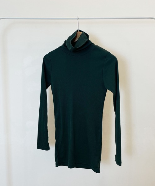 CEMONEMO(セモネモ)の「タートルネック リブカットソー(Tシャツ/カットソー・レディース・ブラック/グリーン/アイボリー/ダークパープル/キャメル/ブルー/オートミール/モカ/マスタード・FREE)」の14枚目の写真