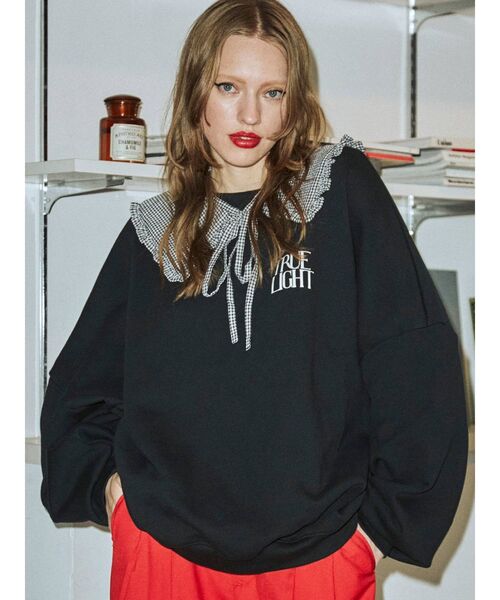 jouetie（ジュエティ）の「BIGカラープルオーバー（スウェット・レディース・ブラック/パープル/オフホワイト/ブルー・MEDIUM）」の3枚目の写真