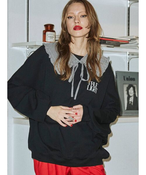 jouetie（ジュエティ）の「BIGカラープルオーバー（スウェット・レディース・ブラック/パープル/オフホワイト/ブルー・MEDIUM）」の21枚目の写真