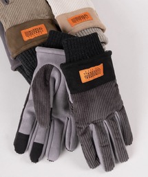 UNIVERSAL OVERALL（ユニバーサルオーバーオール）の「【79】【UNIVERSAL OVERALL/ユニバーサルオーバーオール】ブランドロゴ コーデュロイ切替えグローブ/ スマートフォン対応/手袋/防寒（手袋）」