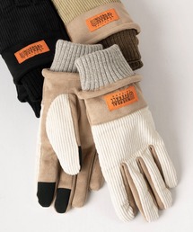 UNIVERSAL OVERALL（ユニバーサルオーバーオール）の「【79】【UNIVERSAL OVERALL/ユニバーサルオーバーオール】ブランドロゴ コーデュロイ切替えグローブ/ スマートフォン対応/手袋/防寒（手袋・メンズ）」