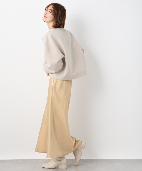 A part by（アパートバイ）の「ボンディングショートプルオーバー　259834（その他トップス・レディース・チャコールグレー/ライトグリーン/アイボリー・FREE）」の4枚目の写真