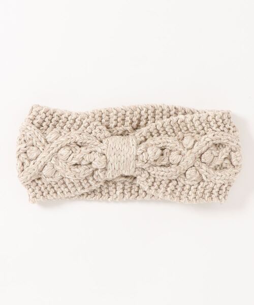 Samansa Mos2（サマンサ モスモス）の「抗菌防臭ニットヘアバンド（ヘアバンド・レディース・ベージュ/チャコール・ﾌﾘ-）」の2枚目の写真