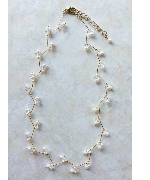 Cupid Heart(キューピッドハート)の「【Cupid Heart】結婚式アクセサリー 小枝ネックレス(ネックレス・レディース・ベージュ/ピンク・MEDIUM)」の7枚目の写真
