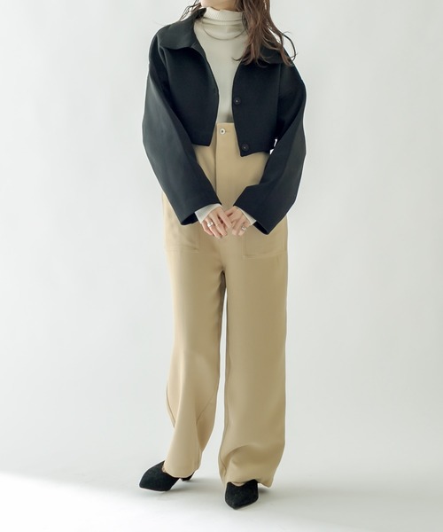 mystic（ミスティック）の「ポケットサロペット（サロペット/オーバーオール・レディース・ブラック/ベージュ/オフホワイト・1/2）」の6枚目の写真