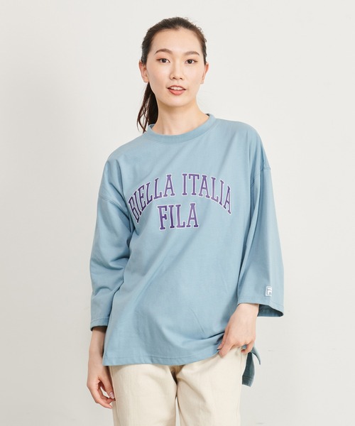 セール Fila フィラ カレッジロゴ プリント ビックシルエット ドロップショルダー 7分袖 Tシャツ Tシャツ カットソー Fila フィラ のファッション通販 Zozotown