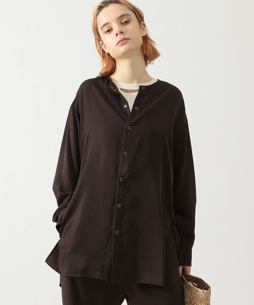 BEAMS BOY(ビームスボーイ)の「maturely / Art And Solid Snap Blouse(シャツ/ブラウス・レディース・ブラウン/マルチ・S/M)」の2枚目の写真