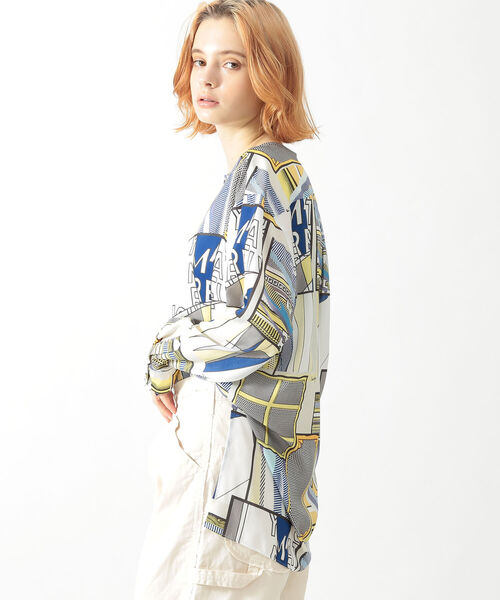 BEAMS BOY(ビームスボーイ)の「maturely / Art And Solid Snap Blouse(シャツ/ブラウス・レディース・ブラウン/マルチ・S/M)」の4枚目の写真