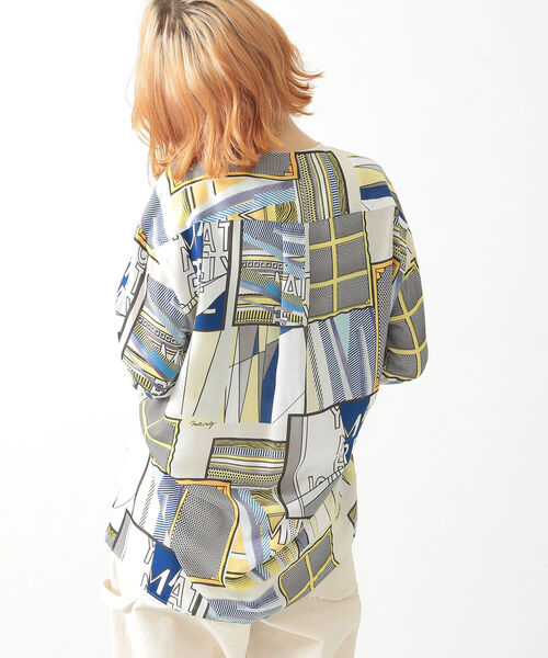 BEAMS BOY(ビームスボーイ)の「maturely / Art And Solid Snap Blouse(シャツ/ブラウス・レディース・ブラウン/マルチ・S/M)」の5枚目の写真
