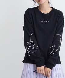 POU DOU DOU | USコットン袖プリントロンTee(Tシャツ/カットソー)