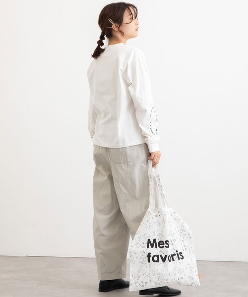 POU DOU DOU（プードゥドゥ）の「USコットン袖プリントロンTee（Tシャツ/カットソー・レディース・ブラック/オフホワイト/ピンク/ブルー・3）」の7枚目の写真