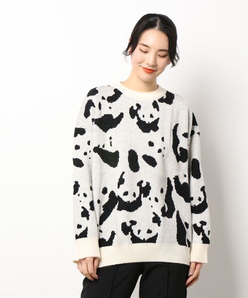 rovtski（ロフトスキー）の「パンダ柄ニットセーター（ニット/セーター・レディース・ブラック/ブルー・FREE）」の2枚目の写真