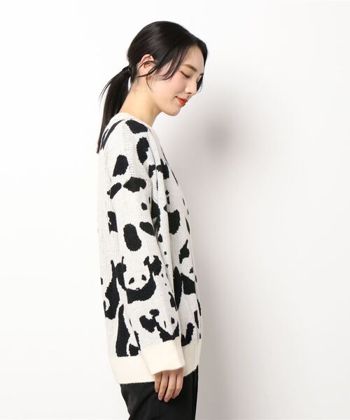 rovtski（ロフトスキー）の「パンダ柄ニットセーター（ニット/セーター・レディース・ブラック/ブルー・FREE）」の3枚目の写真