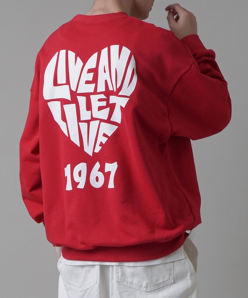 SPINNS（スピンズ）の「【ゆったりシルエット】HART1967バックロゴスウェット（スウェット・メンズ・アッシュグレー/ブラック/レッド/サックスブルー・ONESIZE）」の4枚目の写真