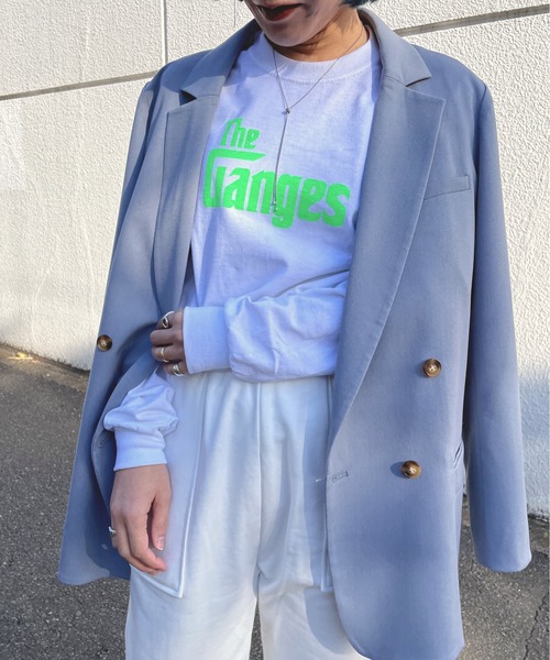 Omekashi(オメカシ)の「ベナレス GangesロングTシャツ(Tシャツ/カットソー・レディース・ホワイト/アイボリー/ピンク・FREE)」の1枚目の写真