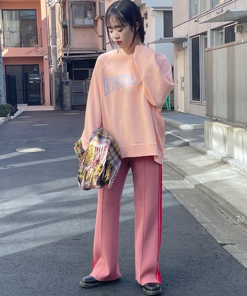 Alley by w closet(アリーバイダブルクローゼット)の「【Alley】【SETUP対応】ホンデ裏毛Bigチュニック(スウェット・レディース・ピンク/ブルー/イエロー・FREE)」の15枚目の写真