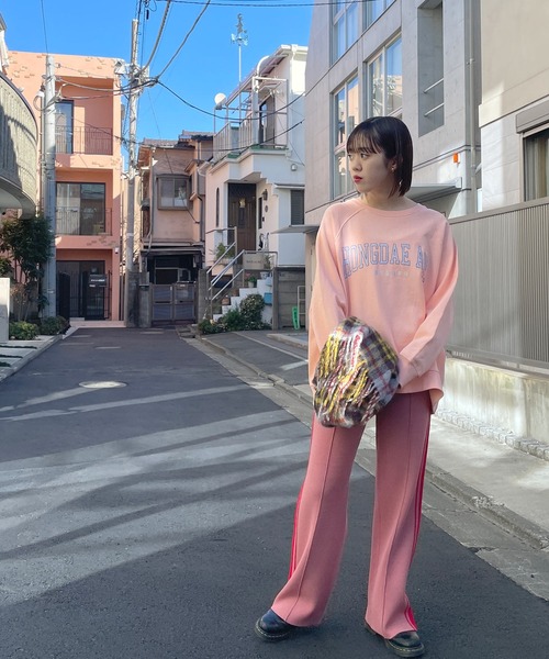 Alley by w closet(アリーバイダブルクローゼット)の「【Alley】【SETUP対応】ホンデ裏毛Bigチュニック(スウェット・レディース・ピンク/ブルー/イエロー・FREE)」の6枚目の写真