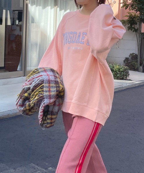 Alley by w closet(アリーバイダブルクローゼット)の「【Alley】【SETUP対応】ホンデ裏毛Bigチュニック(スウェット・レディース・ピンク/ブルー/イエロー・FREE)」の13枚目の写真